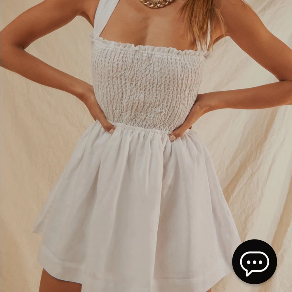 White linen dress. Peppermayo